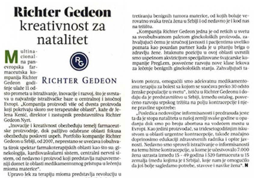 Naš klijent u magazinu Nedeljnik