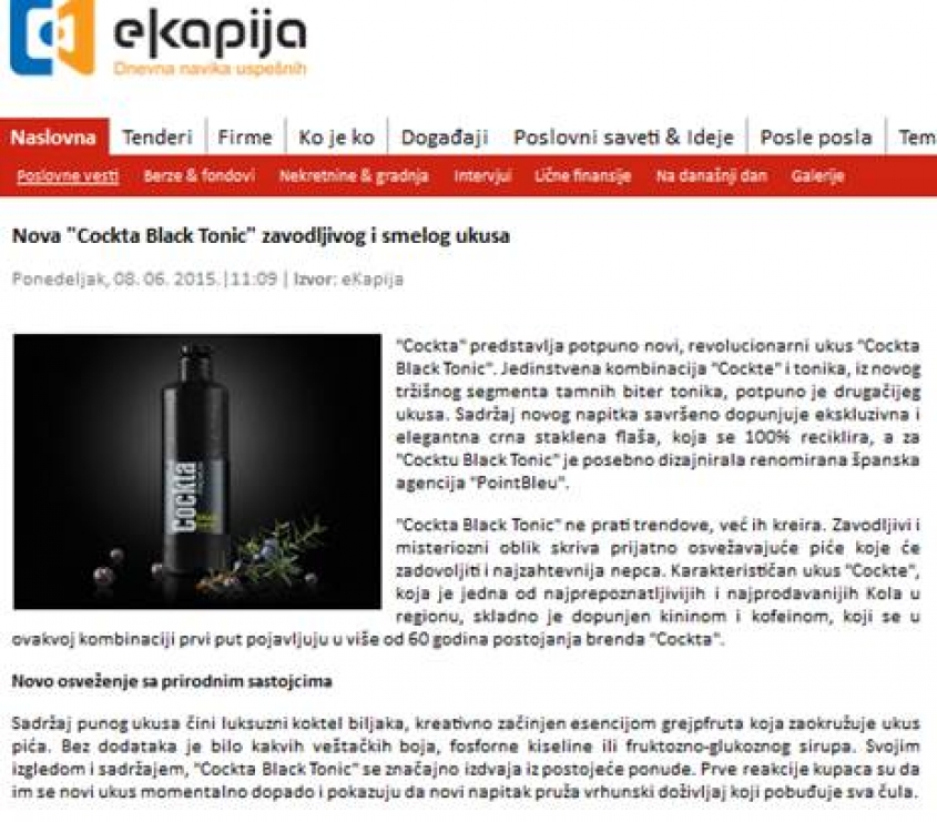 Mediji o novoj Cockti