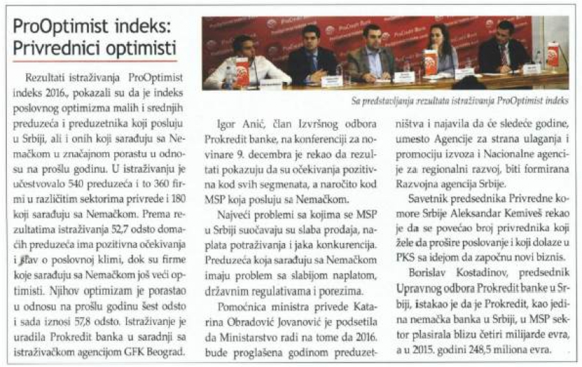 Privrednici su optimisti