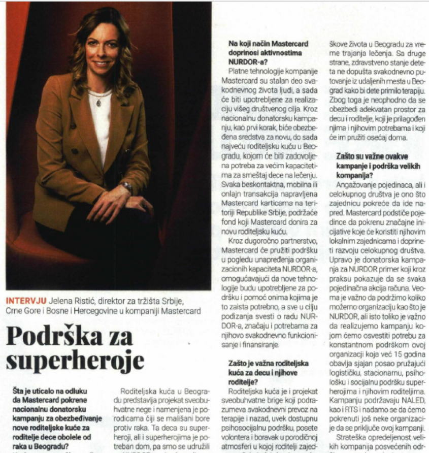 Intervju Jelene Ristić - podrška za superheroje