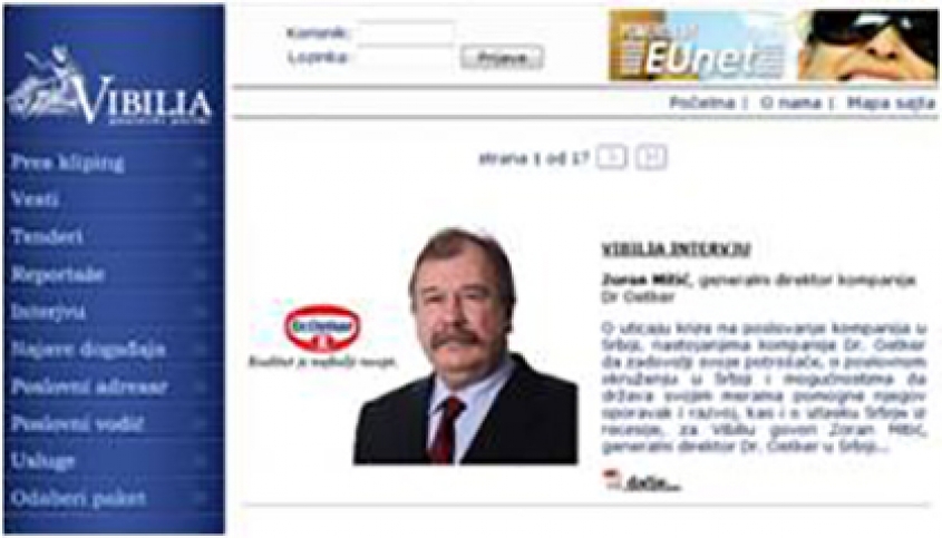 Our client on Vibilia Portal