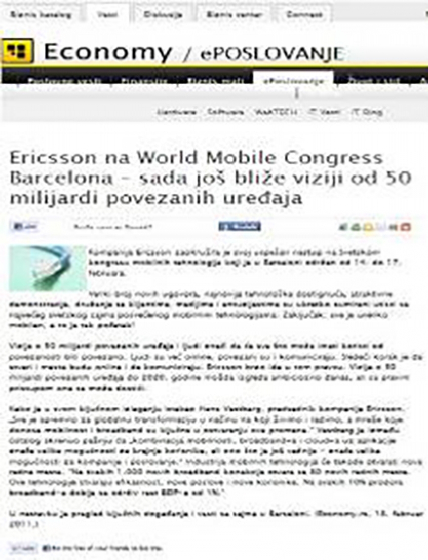 News on Ericsson also on www.economy.rs