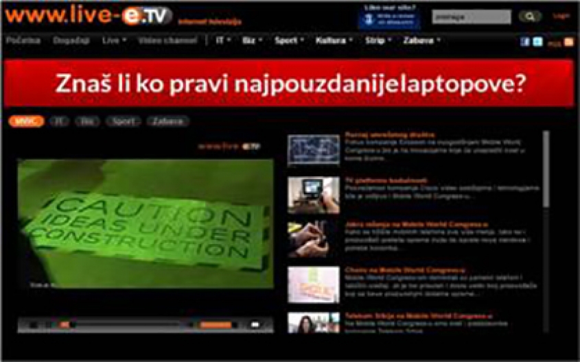 Ericsson on RTS and live-e.tv online TV portal