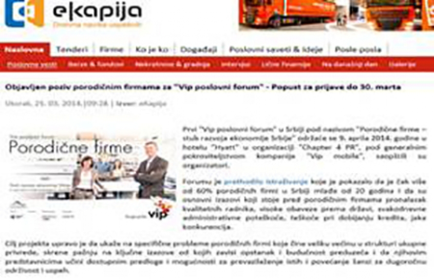 Vip Business Foruma about Family Companies: Early Bird Discount until end of March