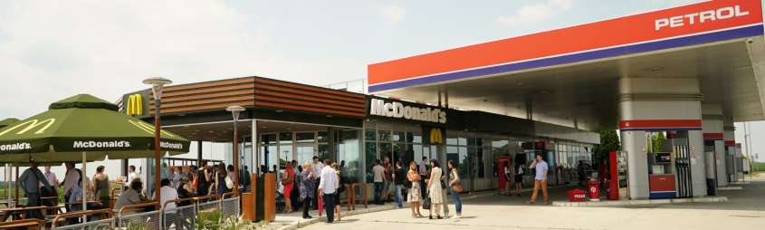 McDonald’s Restaurant Opened on Petrol Gas Station in Stara Pazova