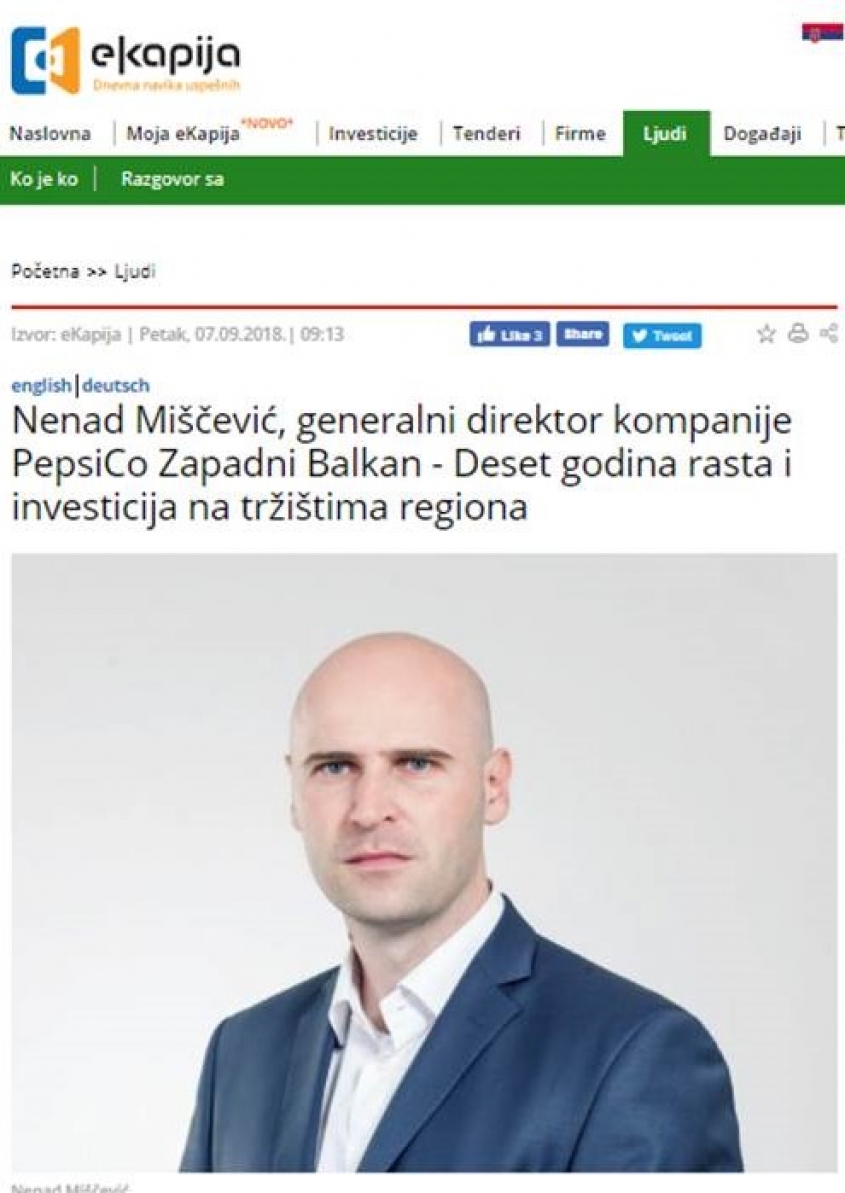 Nenad Miscevic interview on eKapija portal