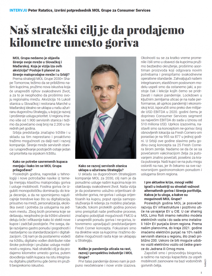 Our strategic goal is to sell kilometers instead of fuel