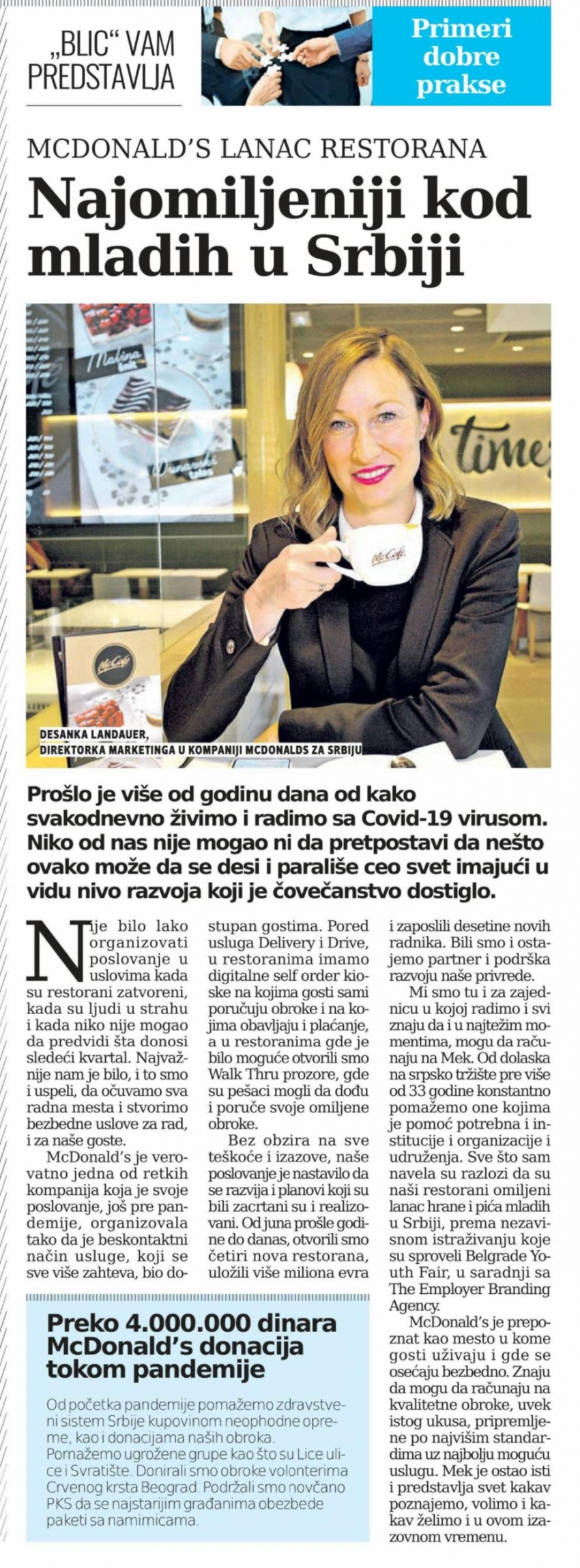 McDonald’s je najomiljeniji lanac restorana mladih u Srbiji