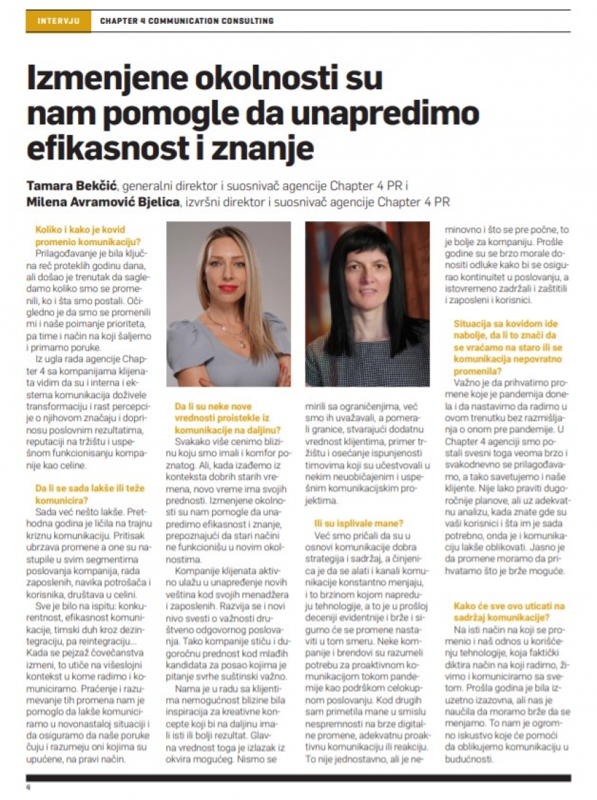 Izmenjene okolnosti su nam pomogle da unapredimo efikasnost i znanje