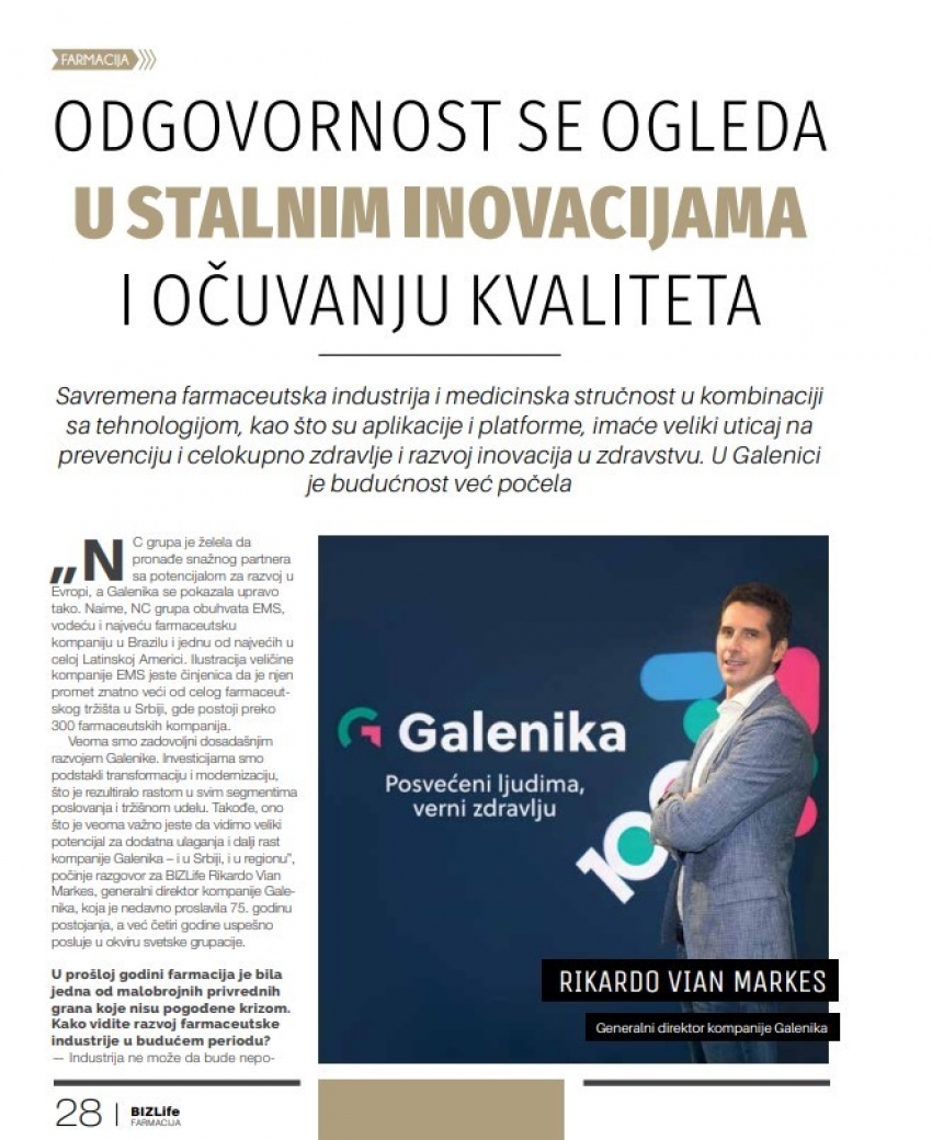 Odgovornost se ogleda u stalnim inovacijama i očuvanju kvaliteta