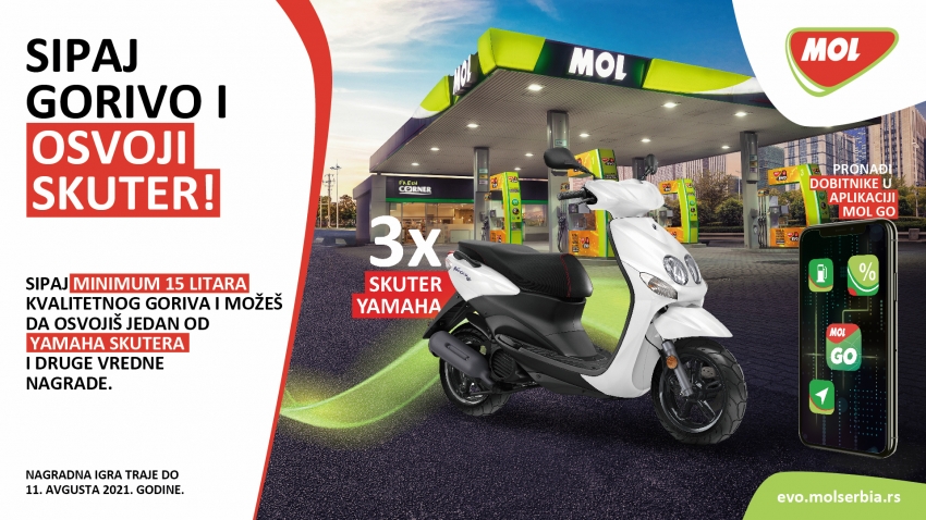 Gorivo sipaj i osvoji skutere Yamaha