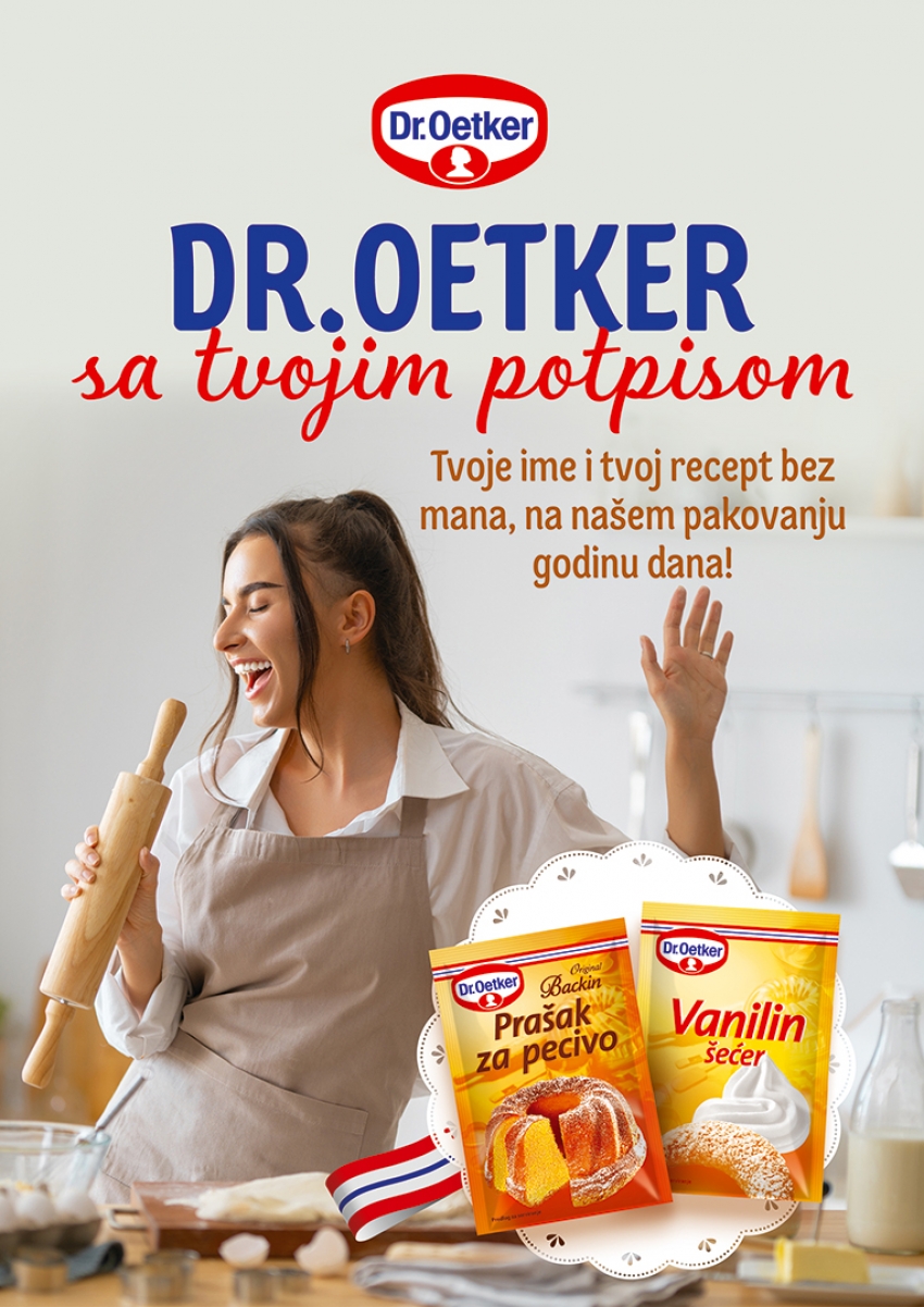Tvoje ime i tvoj recept bez mana na Dr. Oetker pakovanju godinu dana