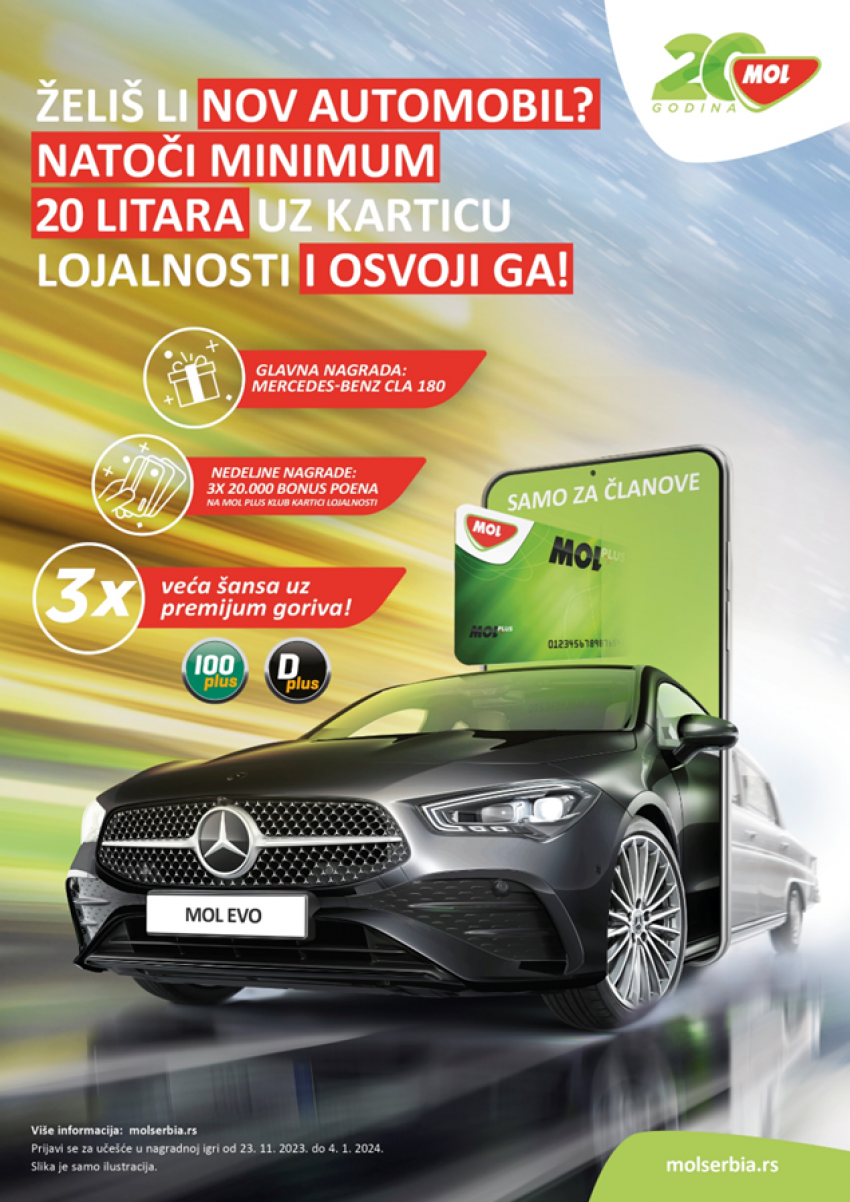 Tank up 20l with a loyalty card and you can win a Mercedes CLA 180